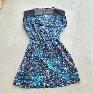 Petticoat Alley Sheer Top Simple Print Dress